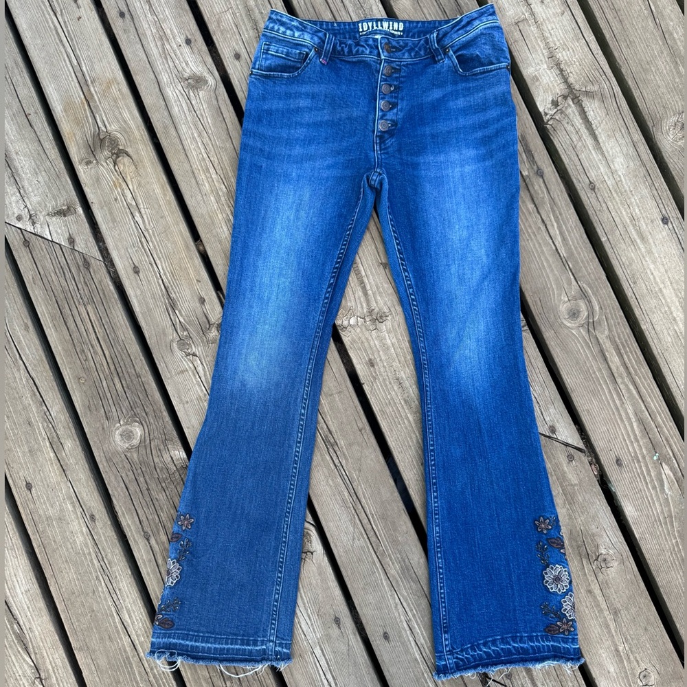 Idyllwind Blue Flare Jeans with Soft Distressing